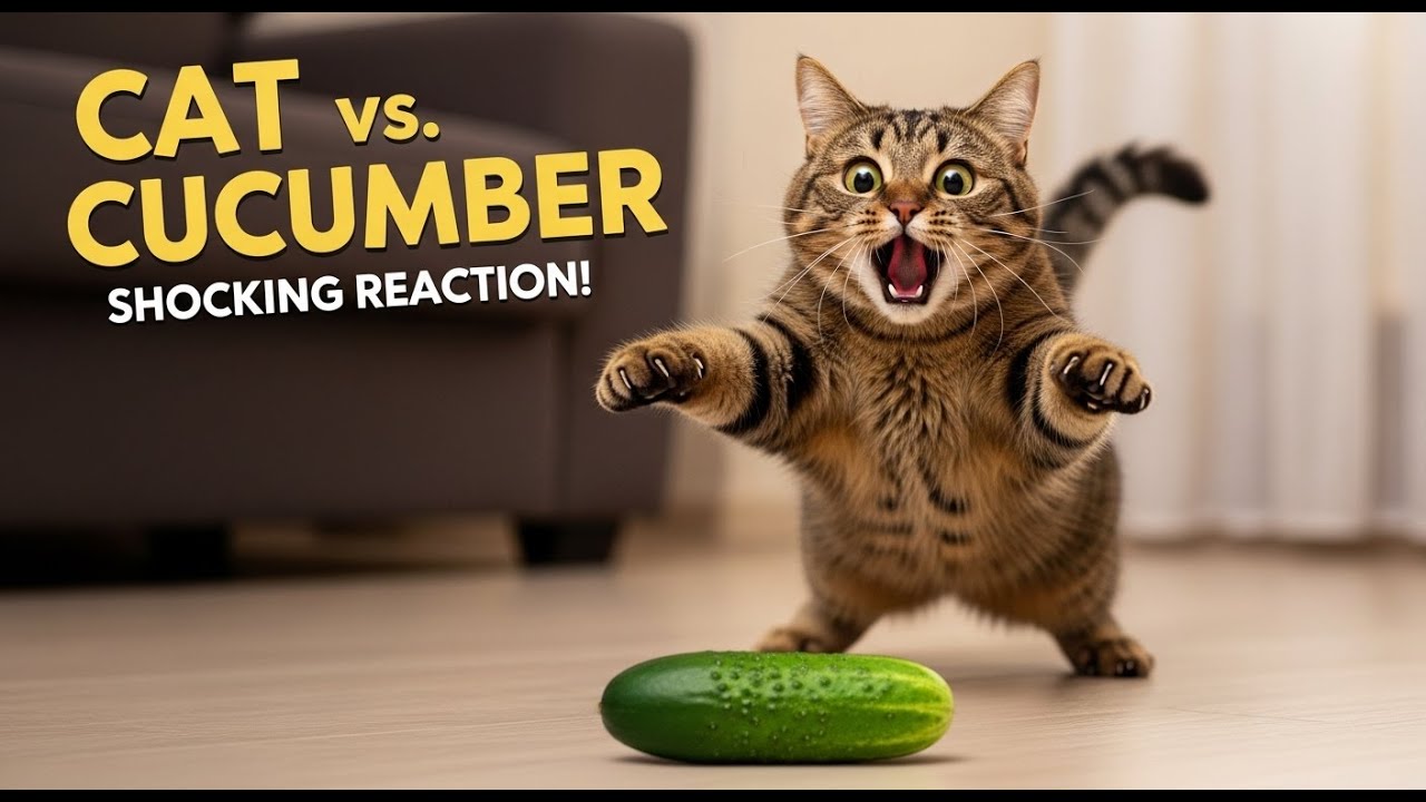 Cat VS Cucumber 😲 | Cat Gets Shocked While Eating Food! | Funny Cat Reactions Compilation