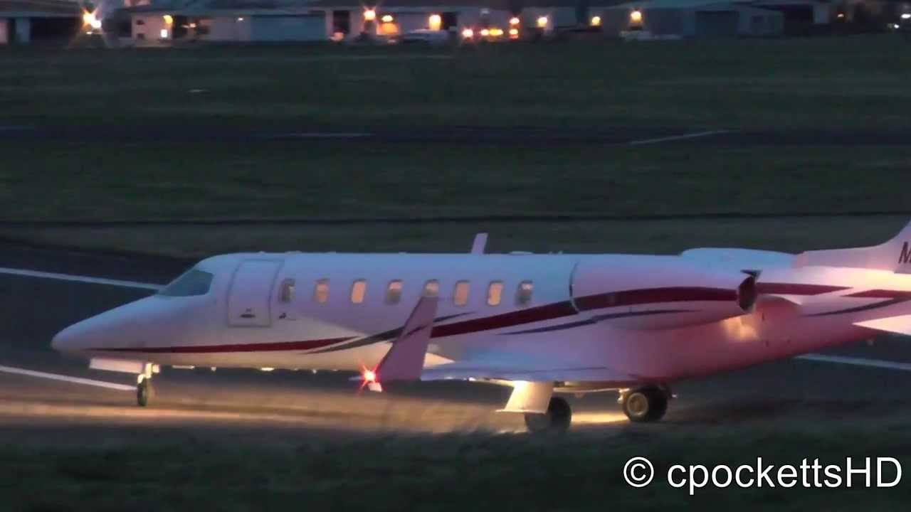 Learjet 45 ✈ Landing Taxi and Takeoff ✈ Gloucestershire Airport ✈ STUNNING FOOTAGE ✈