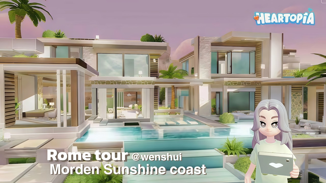 Heartopia House Tour | Modern Sunlit Coast Villa Build
