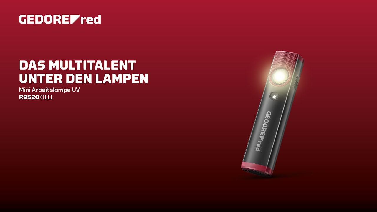 GEDORE red Mini Arbeitslampe UV R95200111: Kompakt, stark und mit UV-Licht