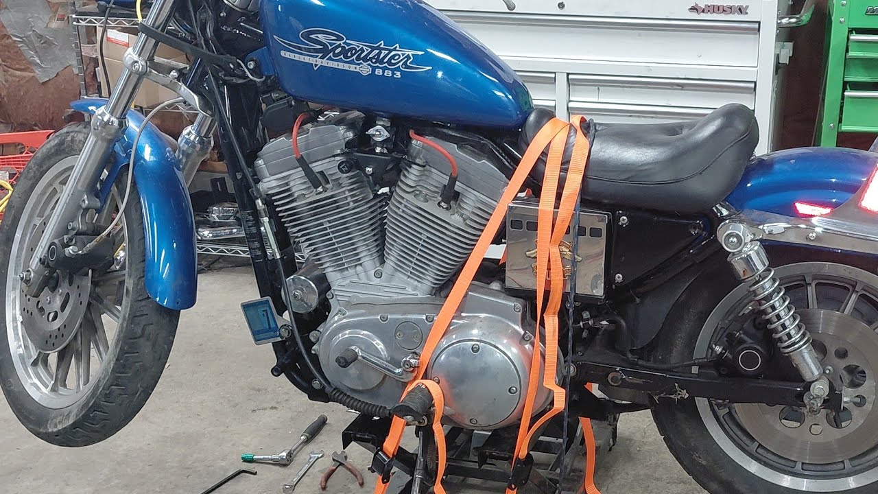 It's cold AF lets work on #harleydavidsonmotorcycles! #sportster forward controls inhalation