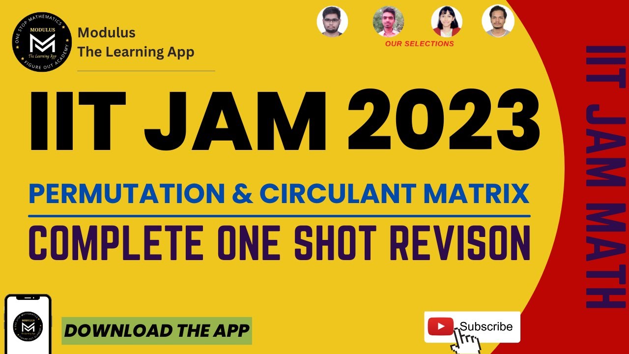 IIT JAM 2023 | PERMUTATION & CIRCULANT MATRIX | COMPLETE ONE SHOT REVISON | LINEAR ALGEBRA |