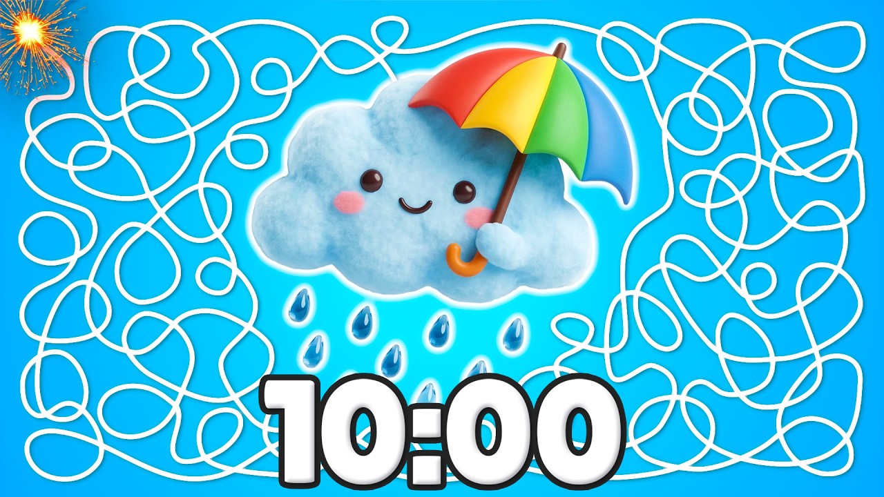 10 Minute [SPRING] Cloud Timer 🌧️🌈💥 | Cozy Classroom Countdown!