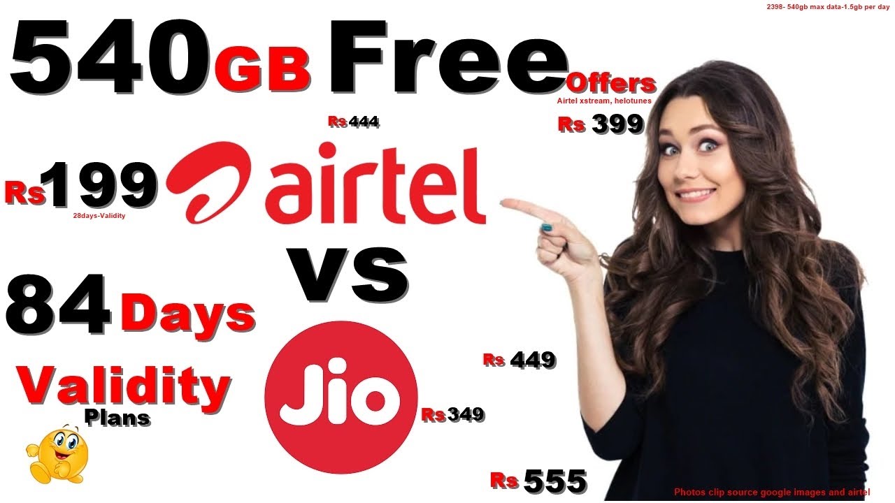 Airtel vs Jio Plans Comparison | Latest Data offer | 199, 249, 298, 349, 399, 444, 449 Recharge Plan