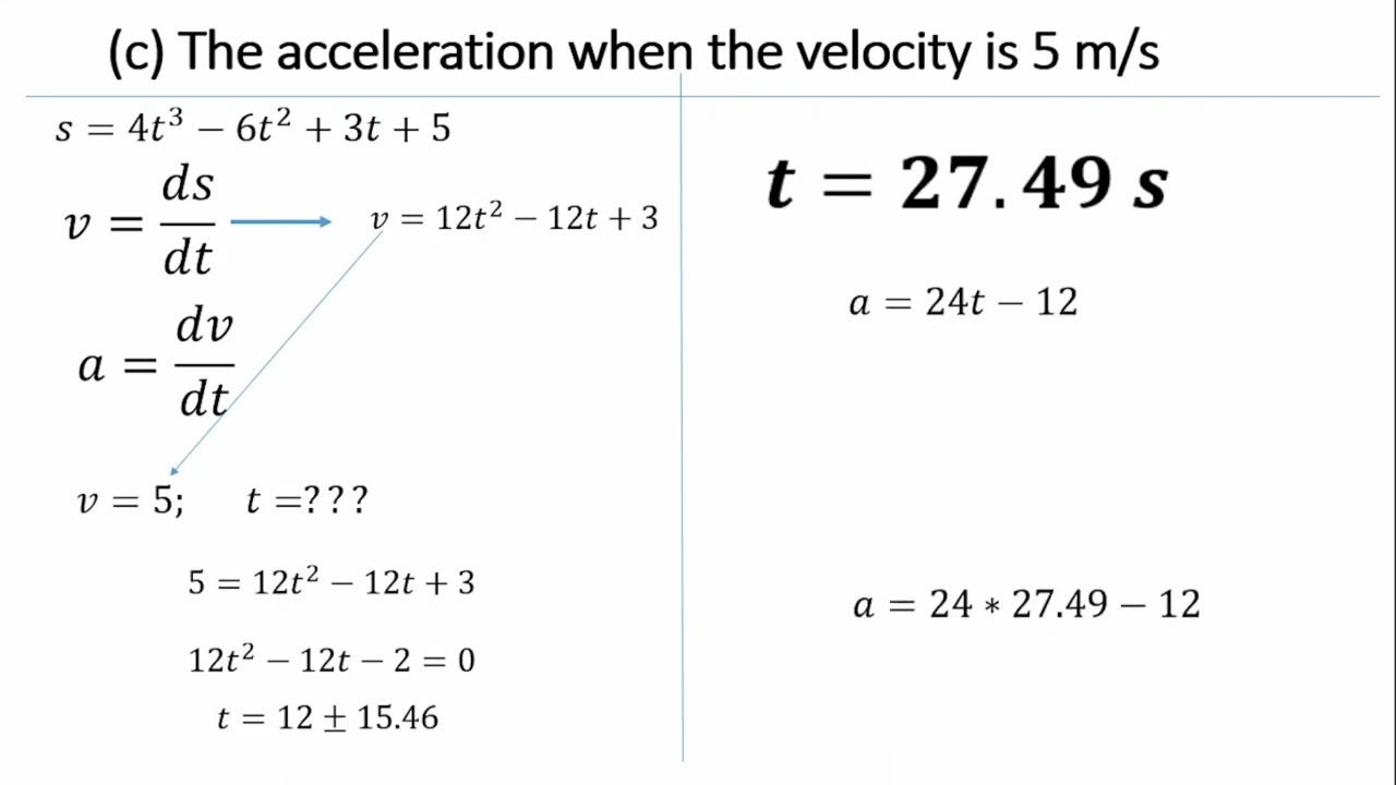 Example: Rectilinear motion/application of equations of motion