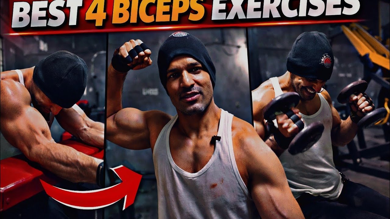 Biceps Workout for Muscle Growth 🔥 | 4 Best Dumbbell, EZ Bar & Cable Curl Exercises