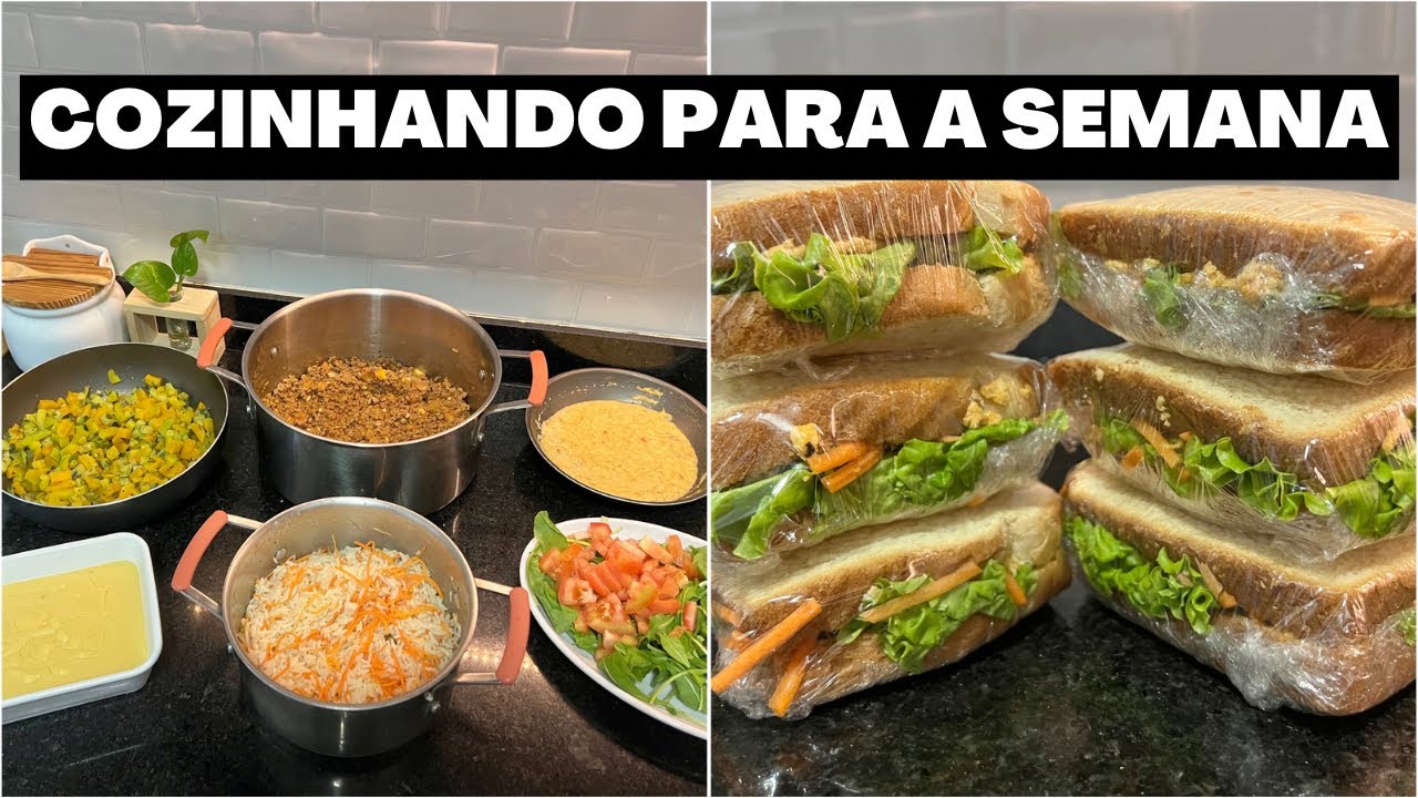 COZINHANDO PRA SEMANA: COMIDA E LANCHES COM O QUE TINHA NA GELADEIRA
