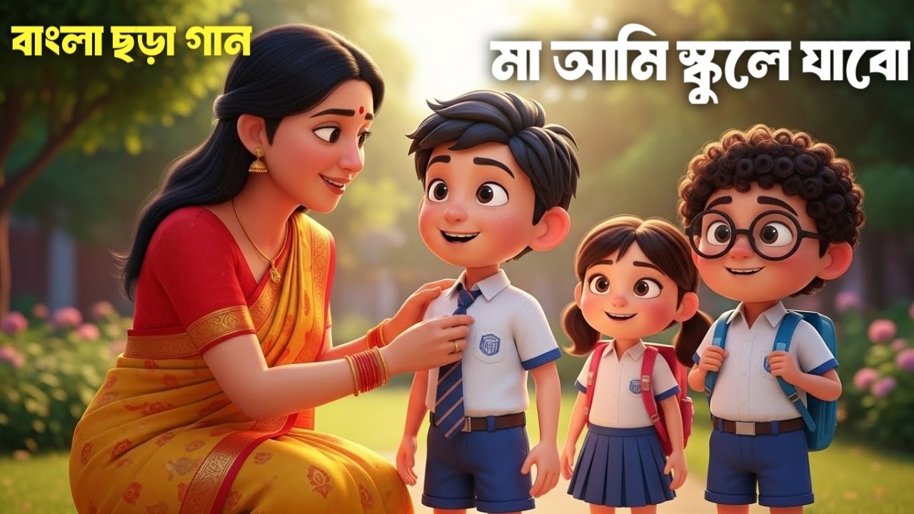 মা আমি স্কুলে যাবো - বাংলা ছড়া ও কবিতা | Bangla Chora Gaan | Kids Cartoon | Khude Academy Rhymes
