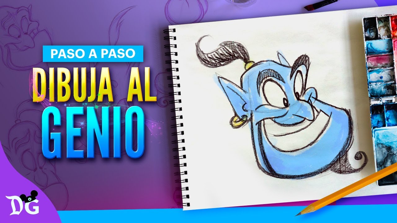 ✏️ Como DIBUJAR al GENIO de ALADDIN paso a paso | Disney Geeks