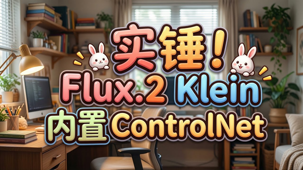 【暴躁小白兔】B001 实锤！Flux.2 Klein 内置 ControlNet, Flux.2 Klein controlNet工作流分享