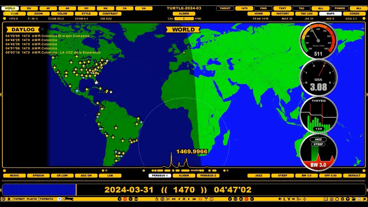 AWR Colombia, La Voz de la Esperanza, 1470 kHz AM, heard in Belgium.2024-03-31 0448 UTC