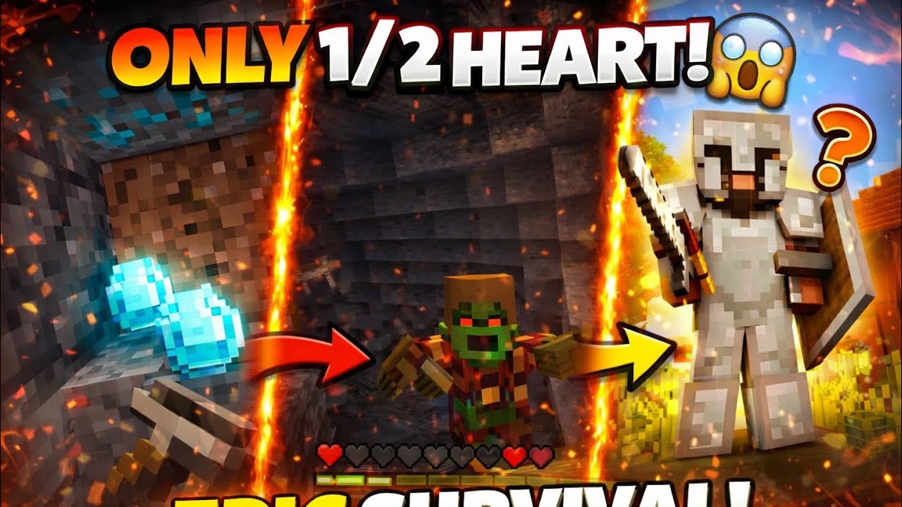 I Survived Minecraft on HALF A HEART… then THIS Happened 💎