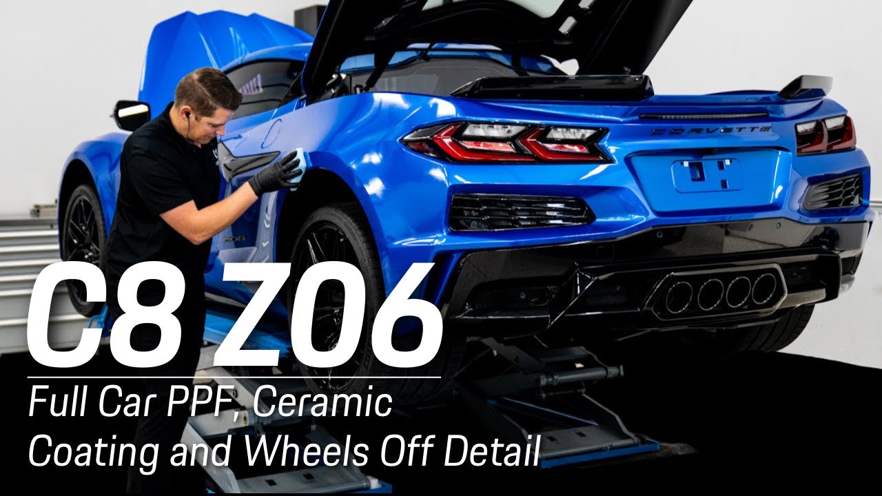 Riptide Blue C8 Z06 Gets Full PPF Wrap, Window Tint, Ceramic Coating & Wheels Off Detail