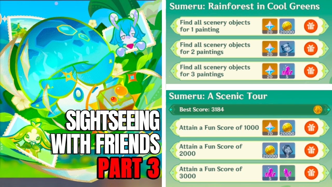 Sightseeing With Friends Part 3 Guide | Sumeru Photo Challenge | Genshin Impact