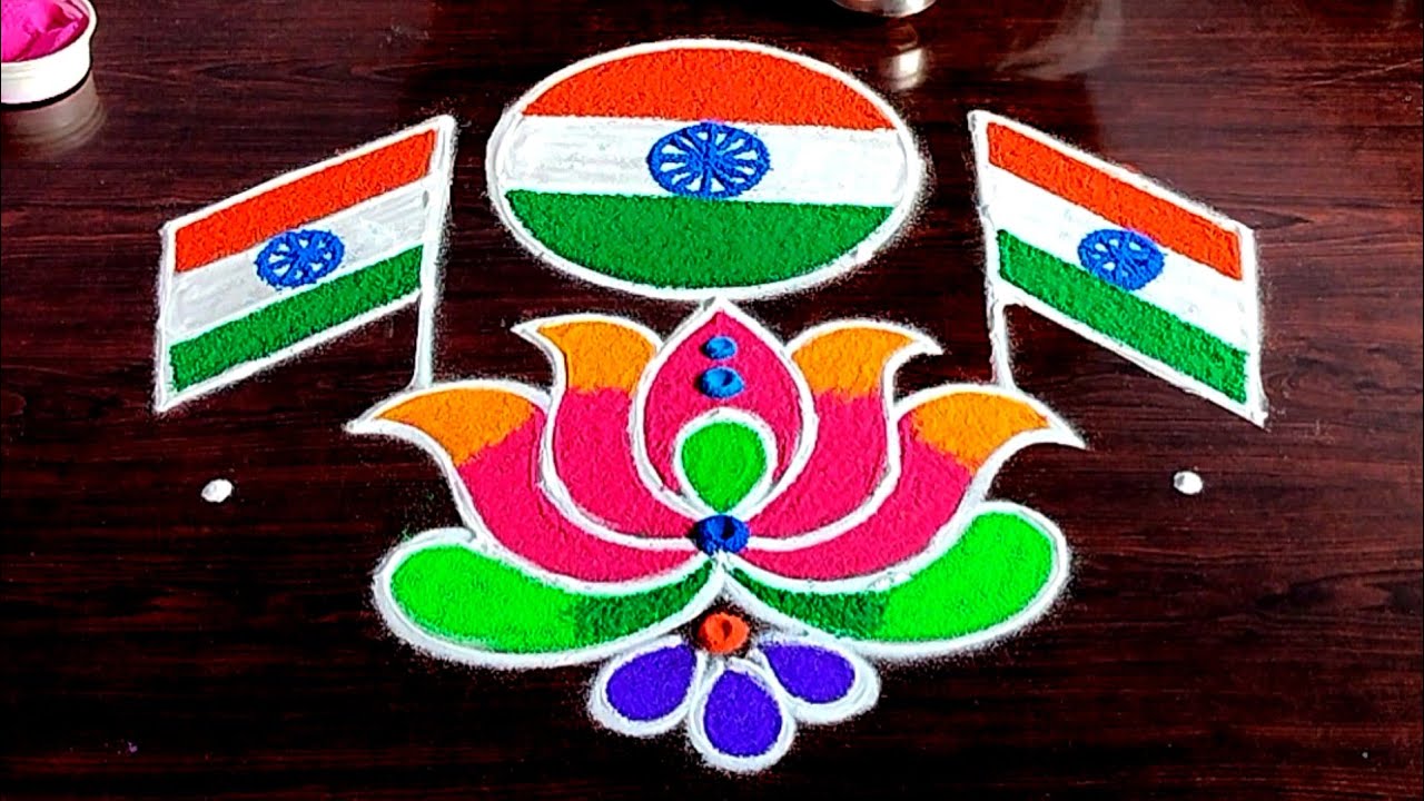 Independence day special Rangolis 🌷 Independence day Muggulu 🌷 August 15th Rangolis 🌷 Festival Rango