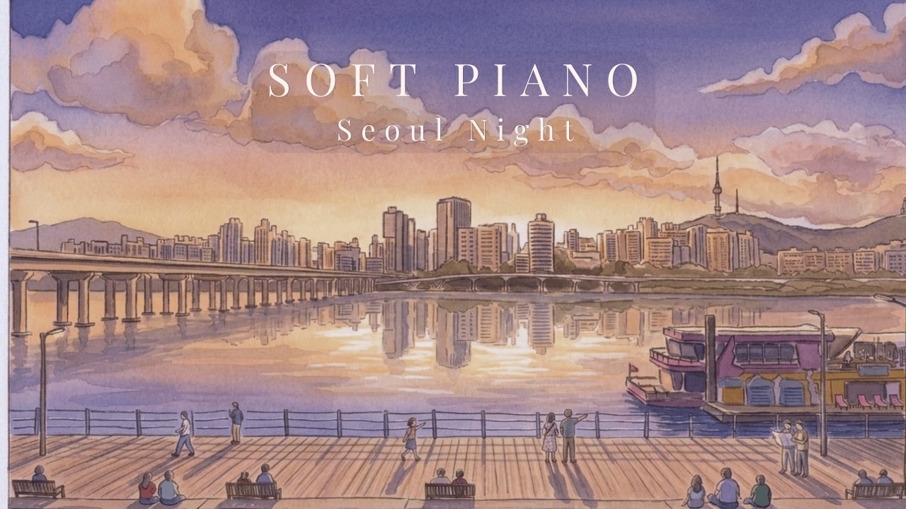 3 Hour Study Music – Dark Academia Soft Piano | Seoul Hanok Alley