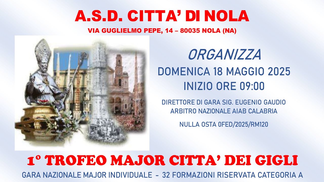 1° Trofeo Major Città dei Gigli - Gara Nazionale Major Individuale Cat A - Bocce Raffa