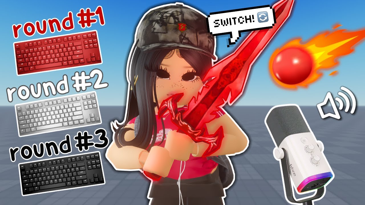 (roblox asmr 🌙) Blade Ball But I SWITCH KEYBOARDS Every Round!