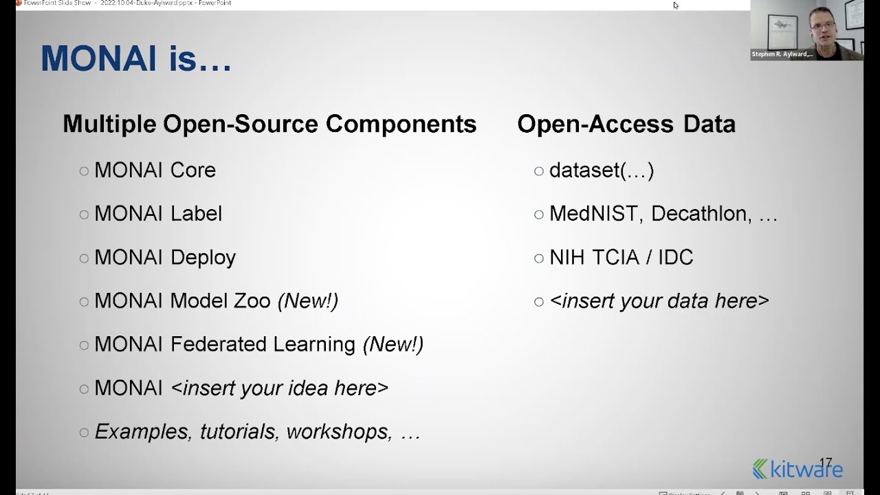 The Medical Open Network for AI (MONAI): Open Science for the Challenges of Medical Imaging AI