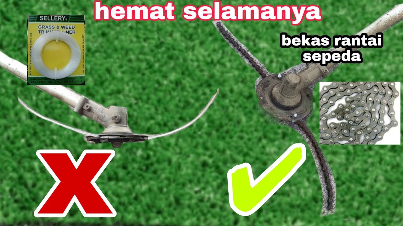 IDE LUAR BIASA!!!Bekas rantai sepeda untuk mesin potong rumput