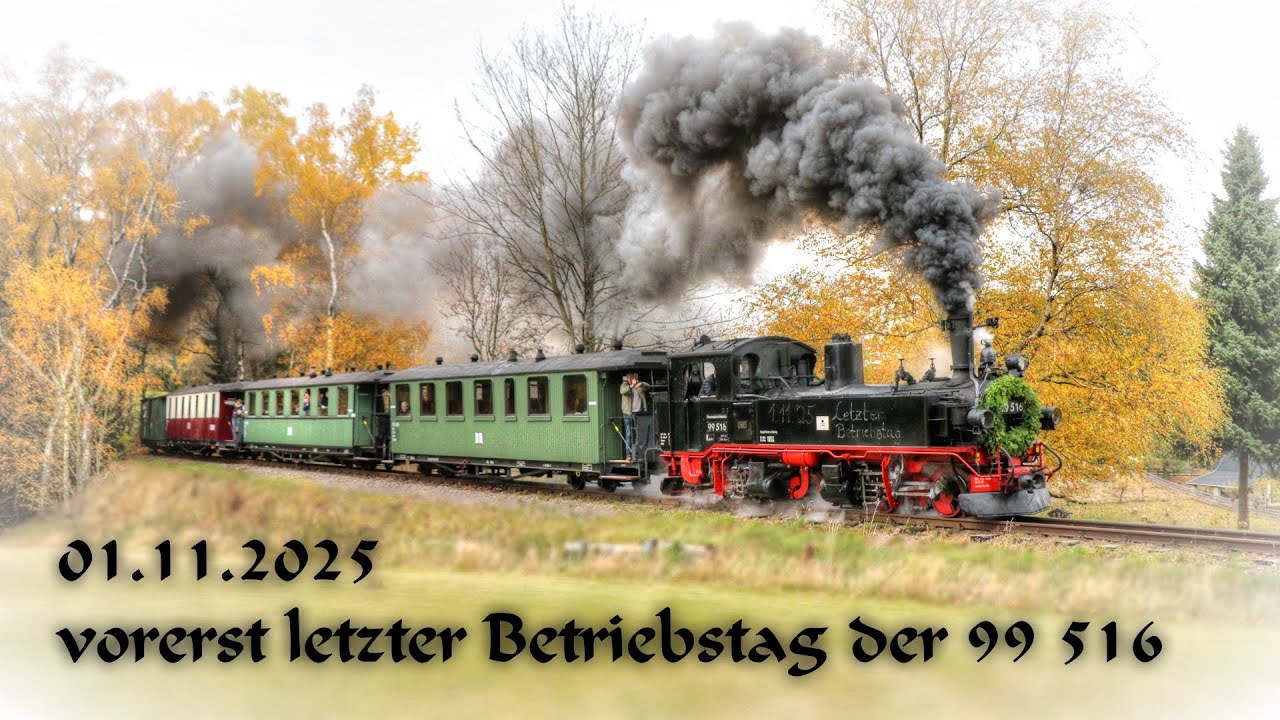 Museumsbahn Schönheide - letzter Betriebstag der 99 516