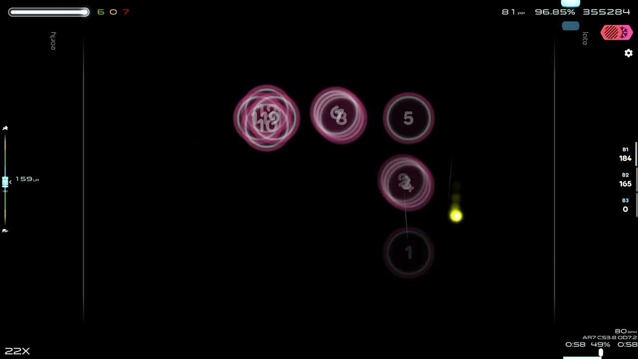osu!lazer Hidden + Freeze Frame mod combo gameplay 2