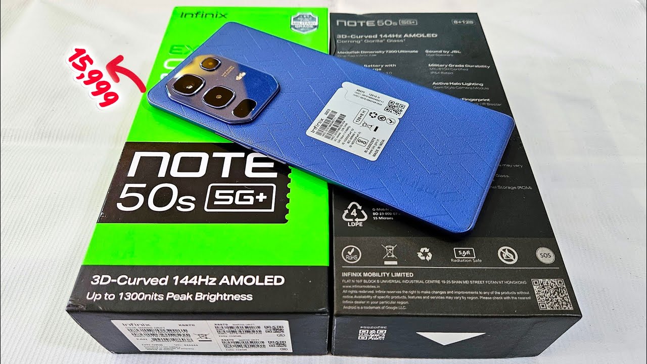 infinix Note 50s 5G+ 8/128 Unboxing and Price Details ! Under 15999
