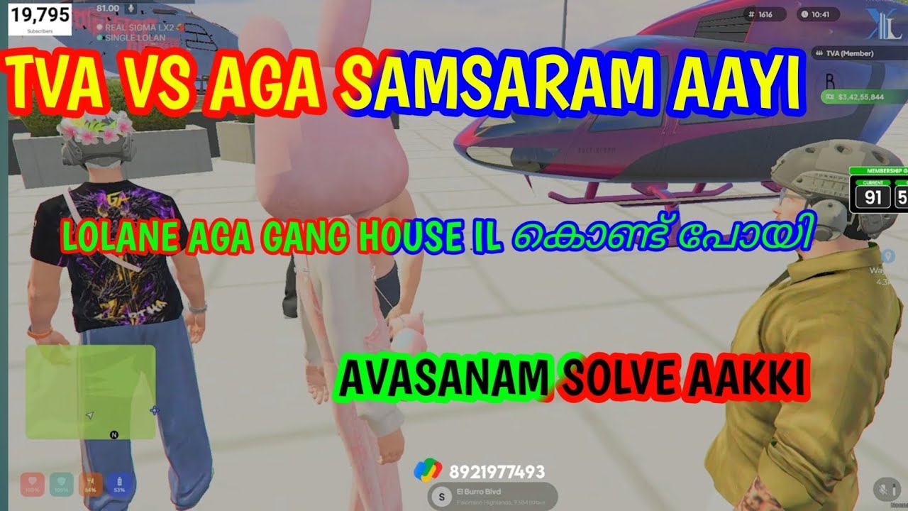 TVA vs AGA SAMSARAM AAYI  LOLANE AGA GANG HOUSE IL KOND POYI #tva #eaglegaming #gta #rp #trending 