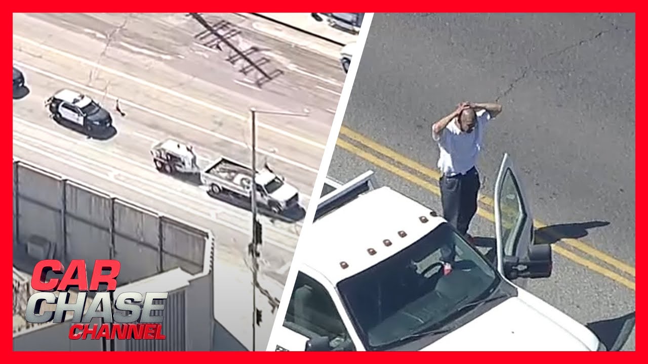 Full Police Chase: Wheels fall off stolen truck as suspect evades LA Police | Car Chase Channel