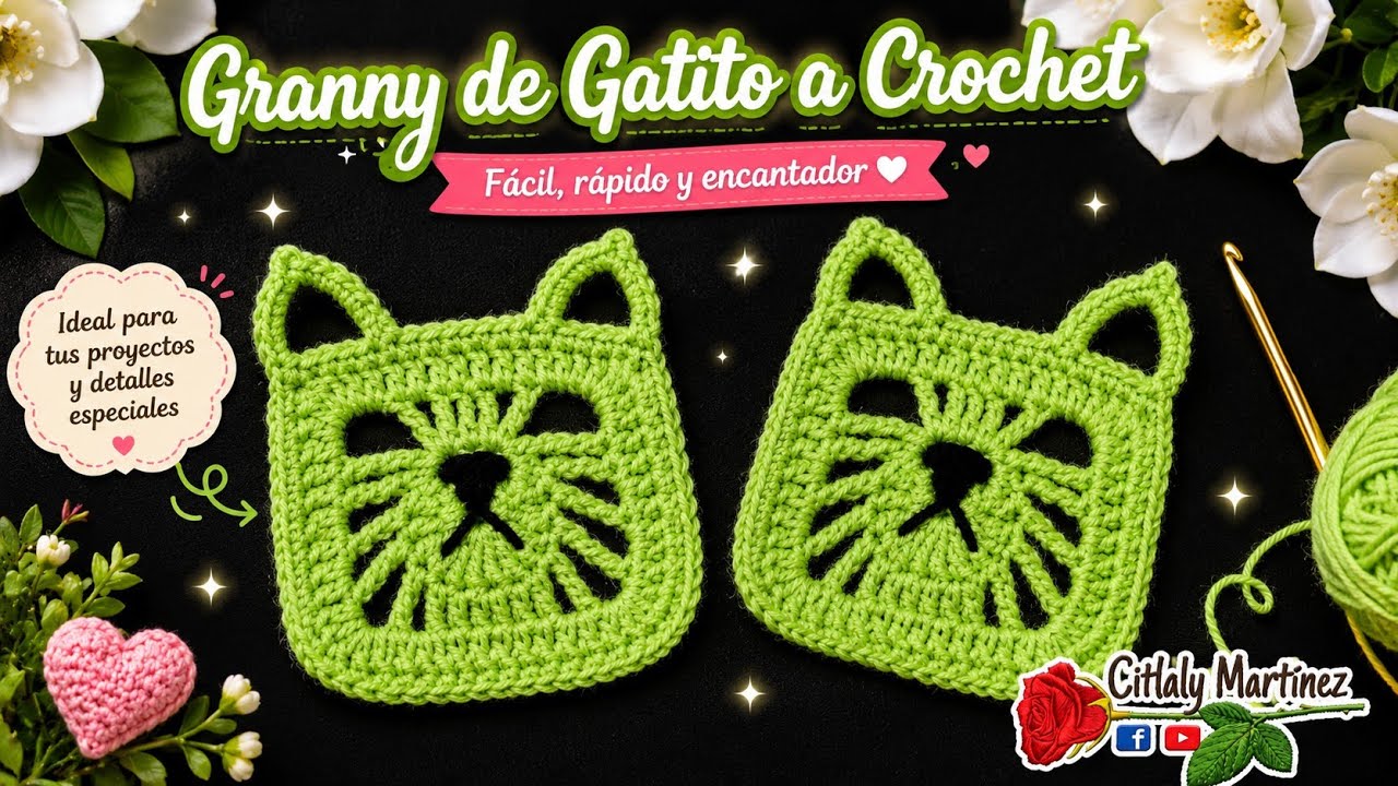  Granny de Gatito/Grannys De Gato a crochet #gatitoacrochet #cat #猫 