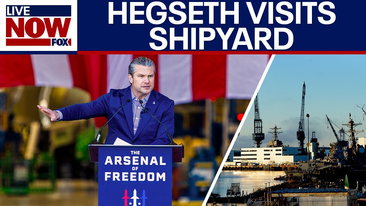 Hegseth continues 'Arsenal of Freedom' defense manufacturing tour at Bath Iron Works in Maine