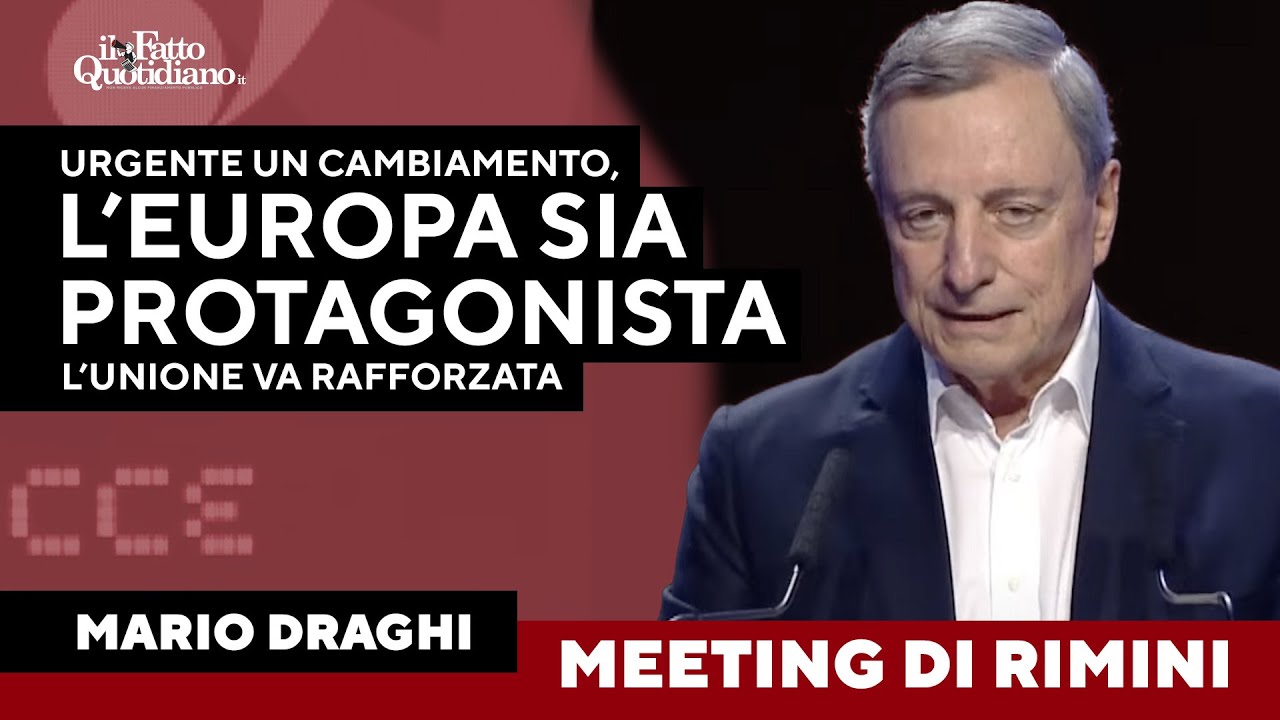 Draghi invoca un cambiamento per l'Europa: 