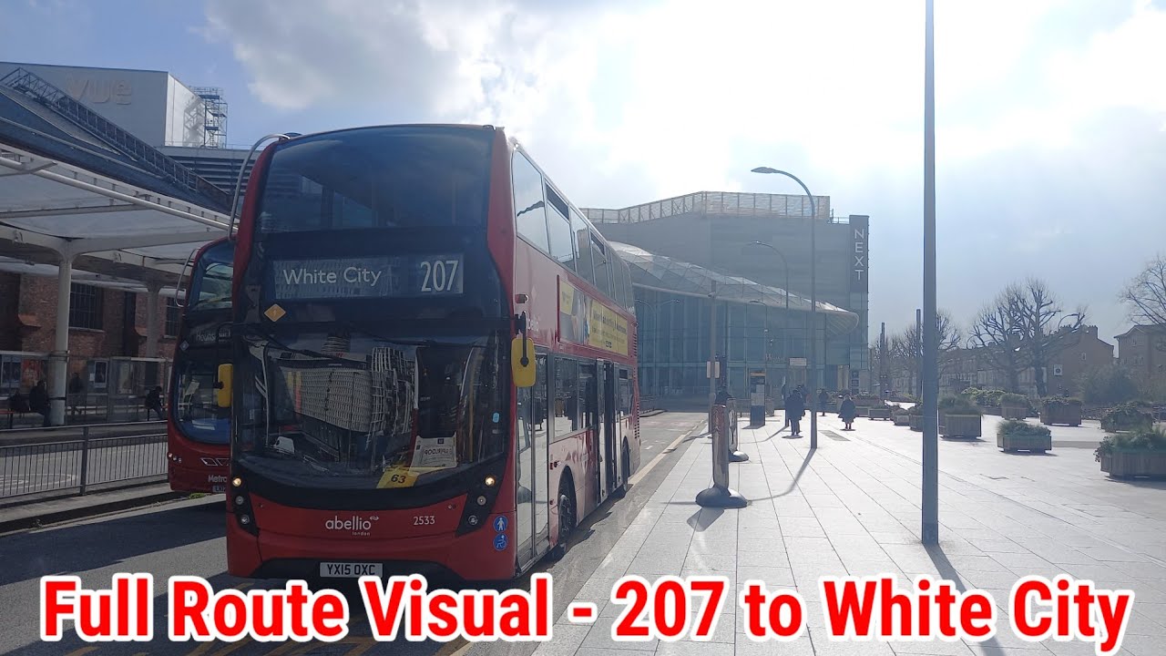 Full Route Visual | London Bus Route 207 - Hayes By-Pass to White City | (2533) YX15OXC