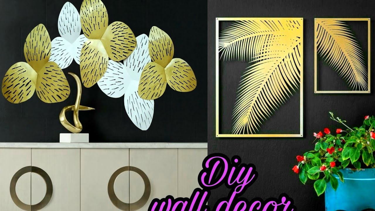 Diy leaf wall decor| golden leaf decor | room ideas | Craft Angel