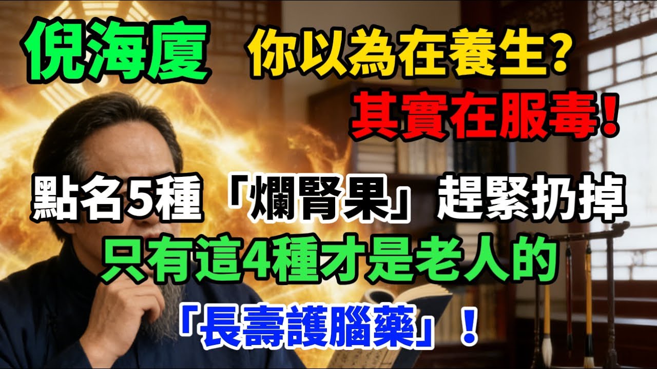 倪海廈：你以為在養生？其實在服毒！點名5種「爛腎果」趕緊扔掉，只有這4種才是老人的「長壽護腦藥」！