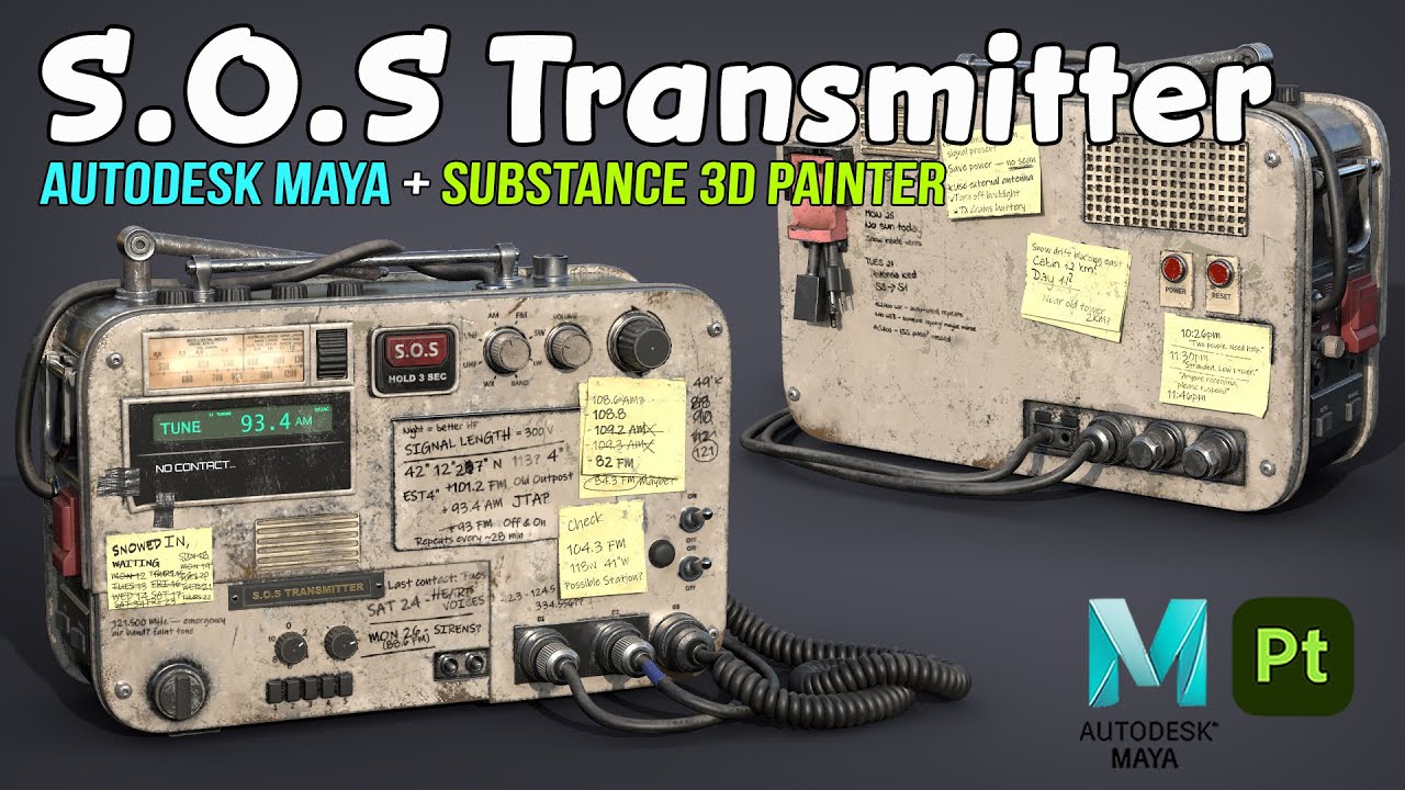 S.O.S Transmitter | Autodesk Maya + Substance 3D Painter