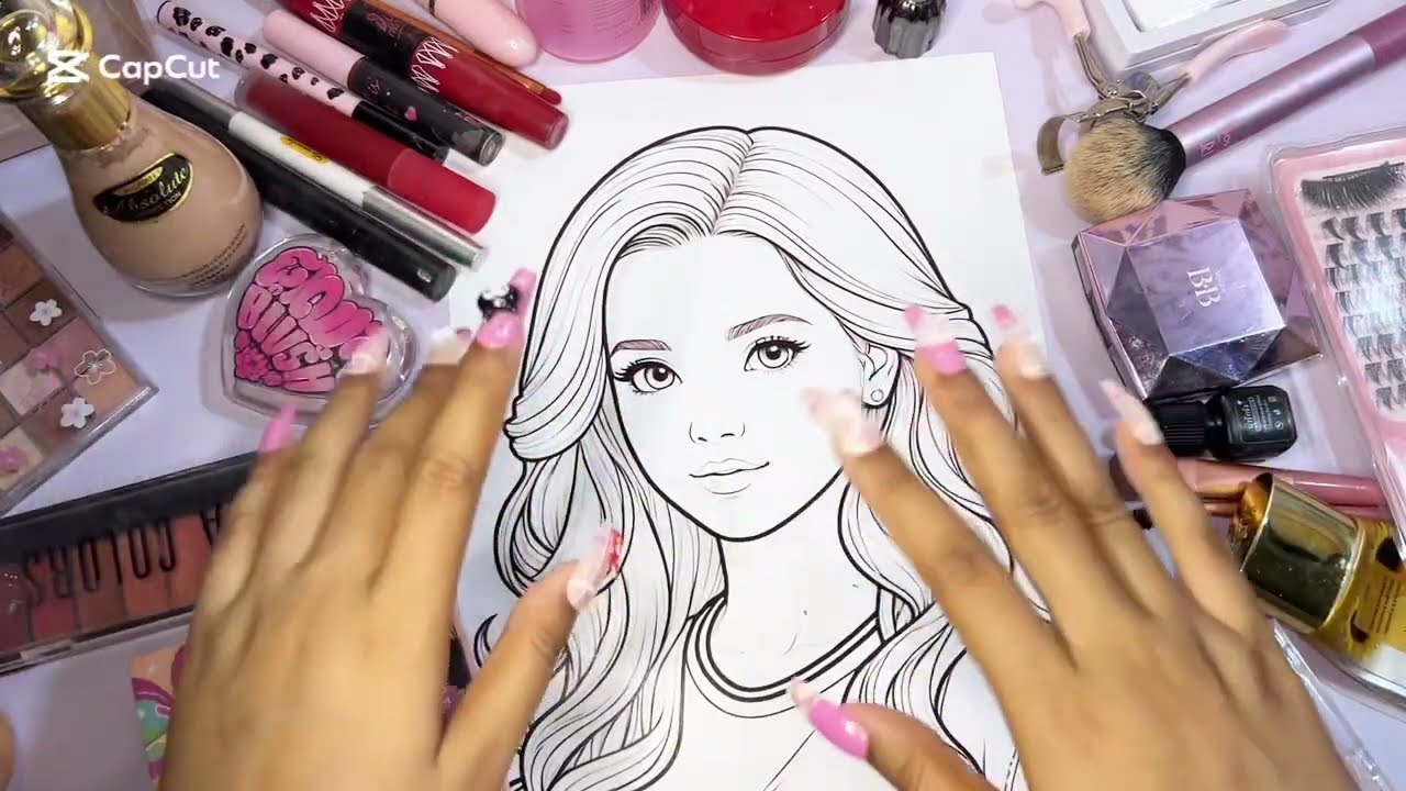 ASMR Applying Makeup on Elipsa Face Drawing ❄️✨ (No Talking)