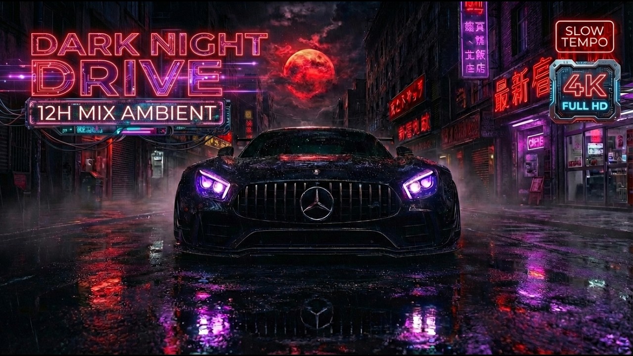 12 HOURS 🚗 Dark Dystopian Night Drive | Deep Focus Ambient