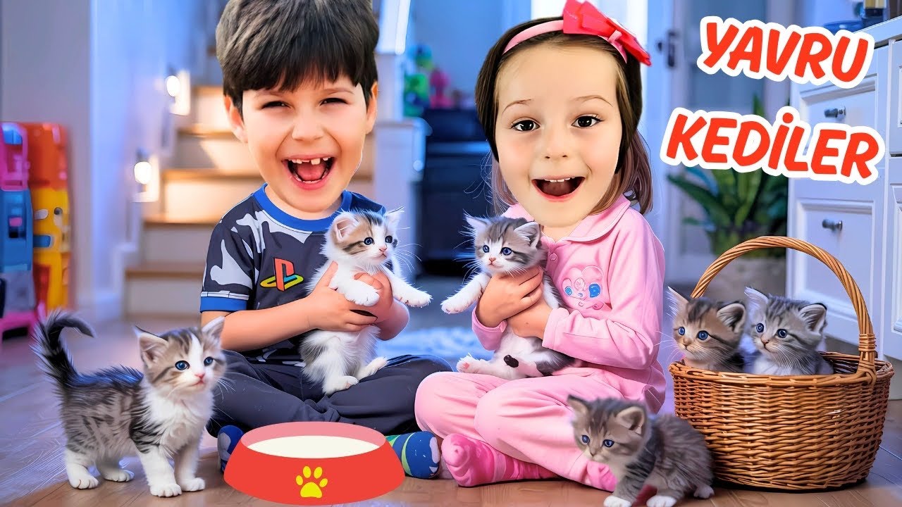 ADA VE TALHA EVİMİZİN YENİ YAVRU KEDİLERİ İLE TANIŞ!!Eğlenceli Video