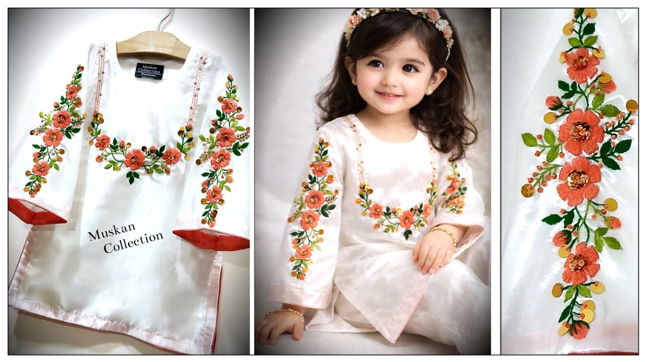 Traditional Floral Hand Embroidery Tutorial 2026|Hand Embroidered Sleeves With Sequence Work 