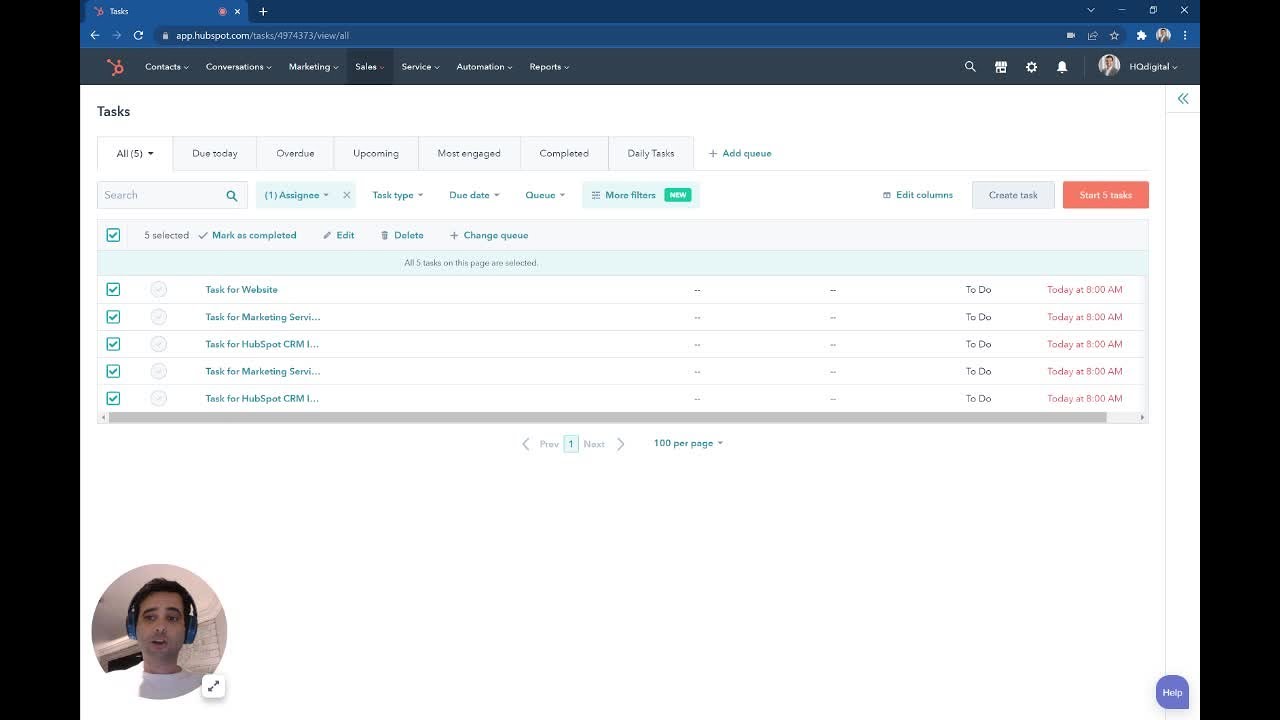 HubSpot Basics - Using Tasks and Queues to Manage Priorities and Increase Productivity