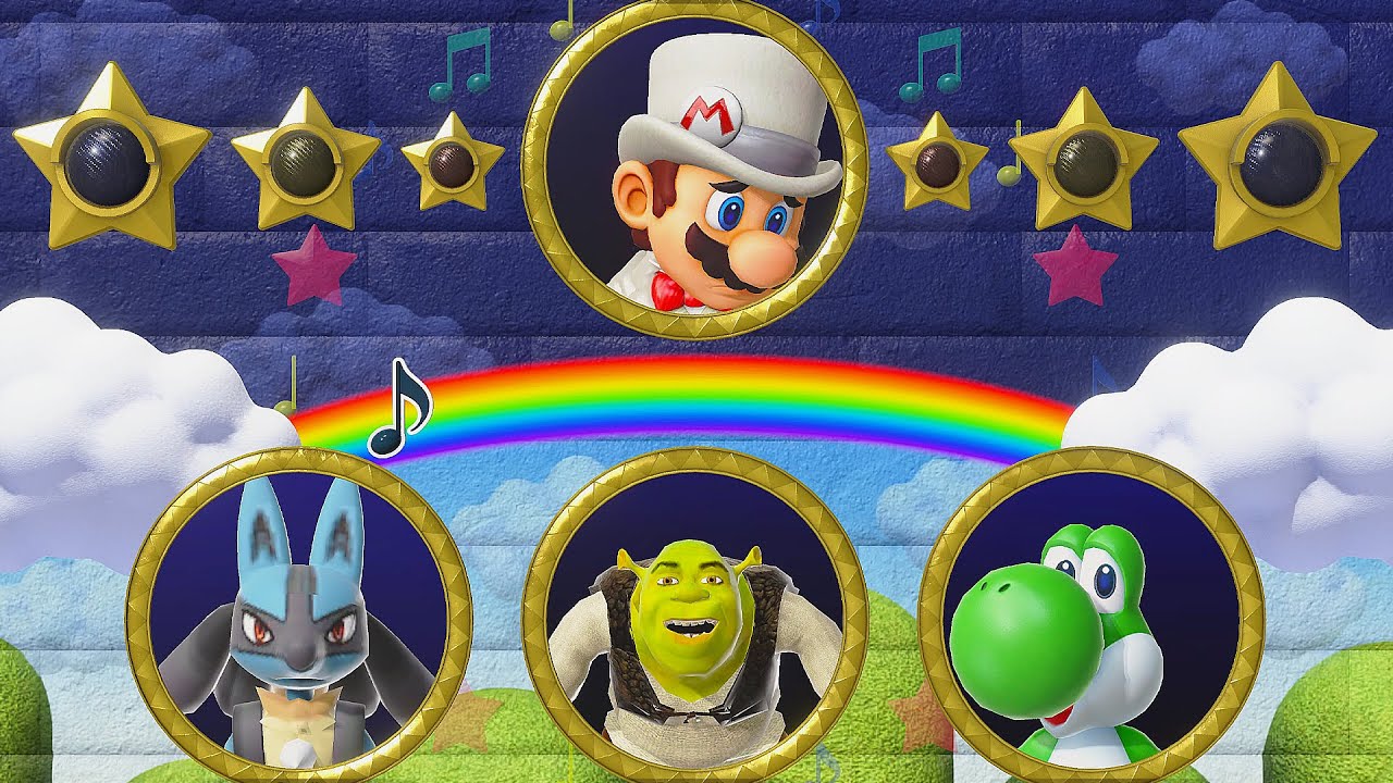 Mario Party Superstars - Wedding Mario Vs. Lucario Vs. Shrek Vs. Yoshi (Master Difficulty) 4K60FPS