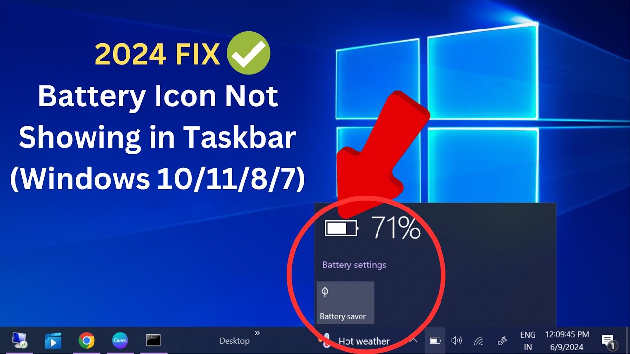 (✅2024 Fix )Battery Icon Not Showing in Taskbar (Windows 10/11/8/7)