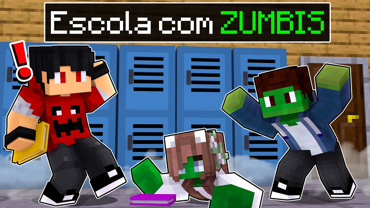 Minha ESCOLA foi invadida por ZUMBIS no Minecraft