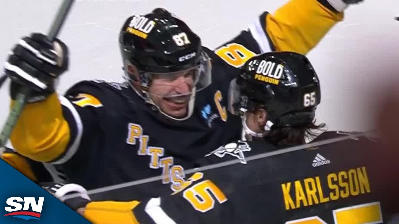 Sidney Crosby Sets Up Erik Karlsson's Game-Winner For 1,000th Assist