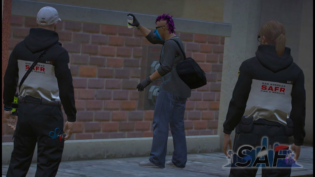 A Fire Station Tagger, Fire Drills, and a Cougar Attack! [FiveM RP] - Twitch Live Stream 1/25