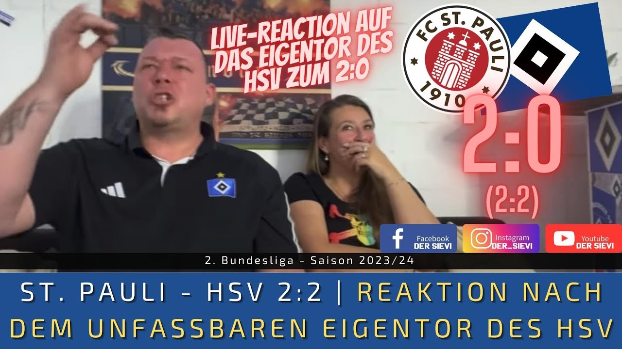 St Pauli - HSV 2:2 - Reaktion nach dem unfassbaren EIGENTOR vom HSV