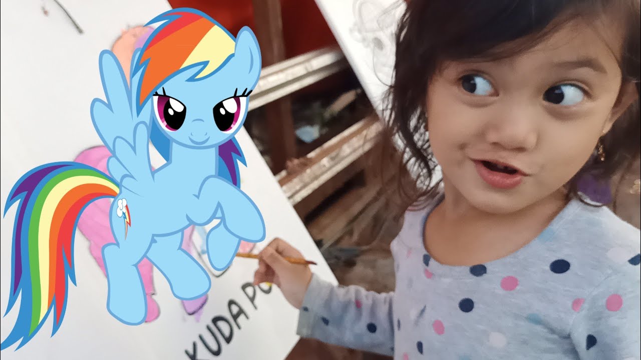 Salsa Belajar MEWARNAI KUDA PONI Bersama Ali DIPASAR RAKYAT | Salksakids