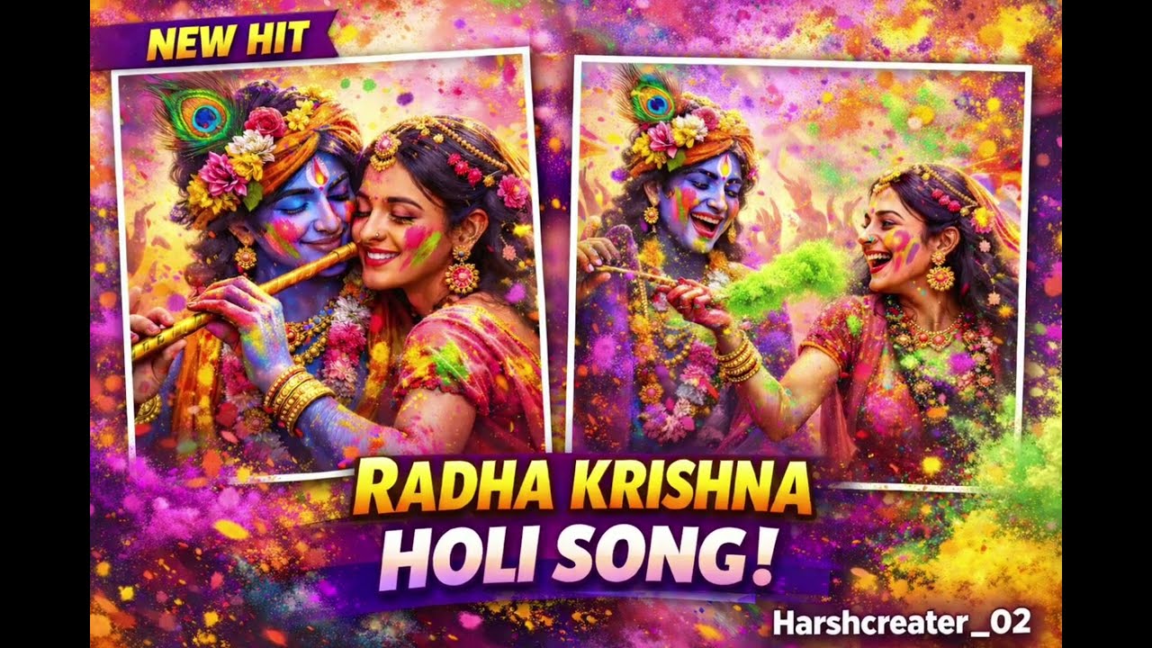 Radha Krishna Holi Song 2026🥳 | holi bhajan new #holispecial@Harshcreater_02 