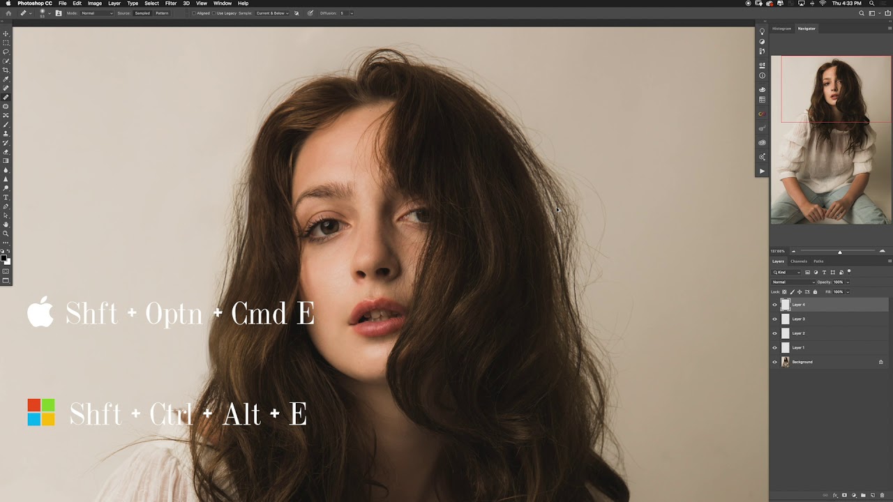 How to create a Stamp Visible Layer in PHOTOSHOP